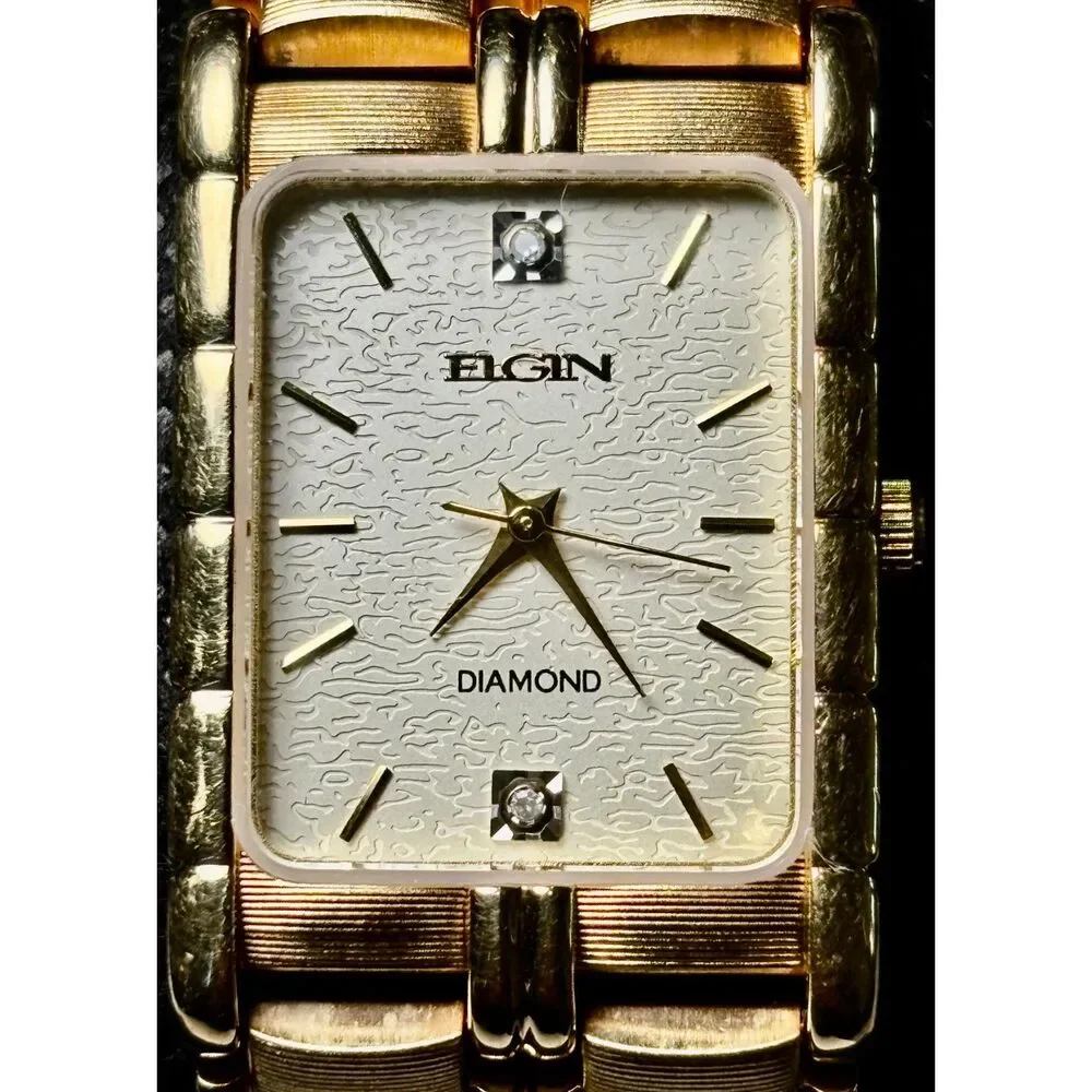 Vintage Elgin Diamond Quartz Tank Watch - New Battery - FM846B